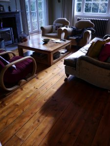 Georgian pine floor sanded and finished