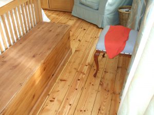 Wood Green sanded pine floor with light finish