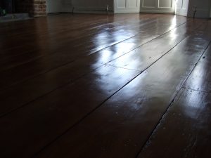 sanded and stained 200 year old floor